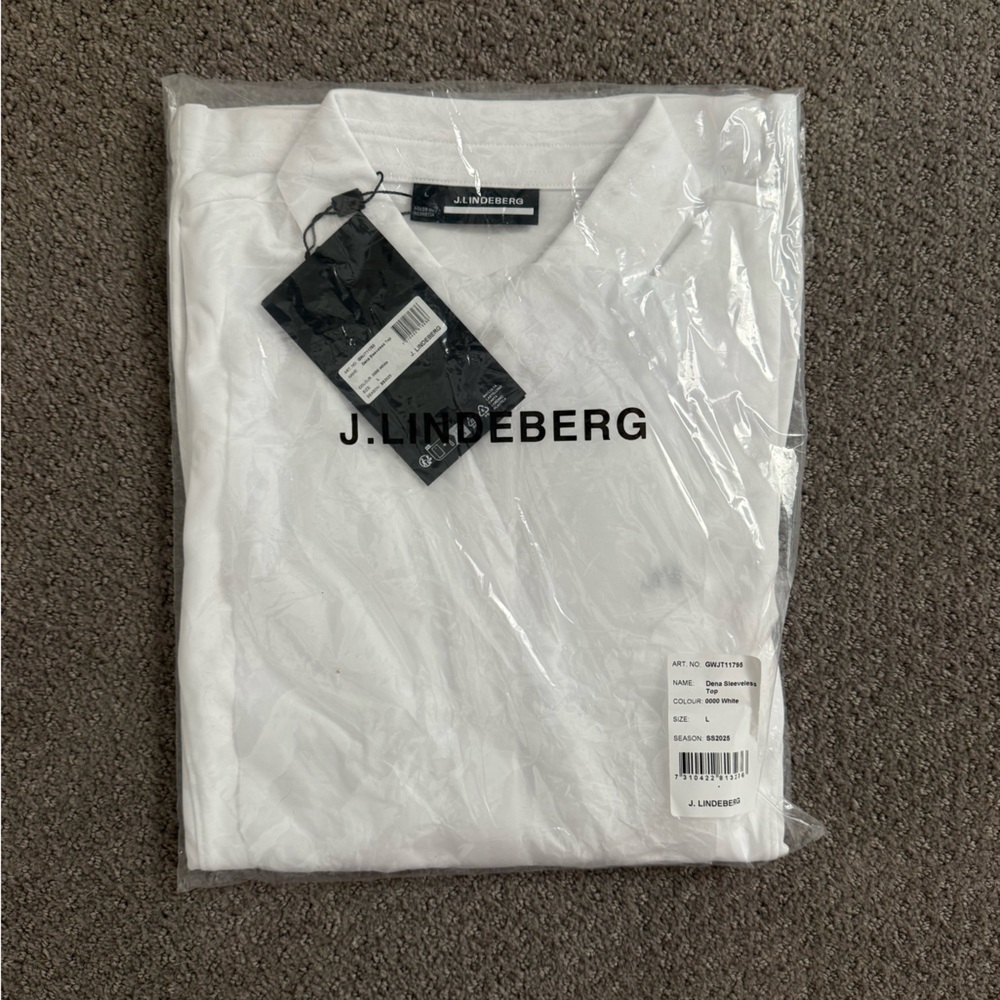J.Lindeberg Classic White Dena Sleeveless Golf Top